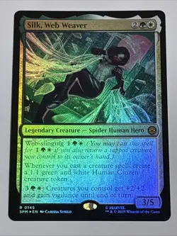 MTG Universes Beyond: Spider-man Silk, Web Weaver Foil 0145 NM Rare - Image 1