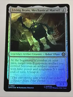 MTG Universes Beyond: Spider-man Living Brain, Mechanical Marvel Foil 0167 NM - Image 1