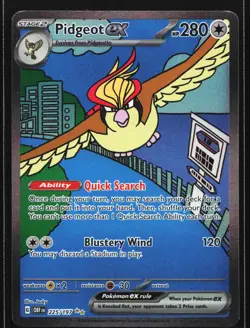 Pokemon Pidgeot ex 225/197 Obsidian Flames Special Illustration Rare Holo NM - Image 1