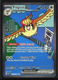 Pokemon Pidgeot ex 225/197 Obsidian Flames Special Illustration Rare Holo NM - Image 1