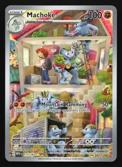 Pokemon Machoke 177/165 MEW EN-151 Illustration Rare Holo LP - Image 1
