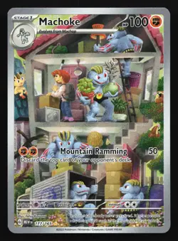 Pokemon Machoke 177/165 MEW EN-151 Illustration Rare Holo LP - Image 1