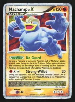 Pokemon Machamp LV. X 98/100 Stormfront Ultra Rare Holo HP/DMG - Image 1