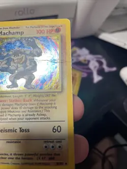 Pokemon Machamp 8/102 WotC Base Set 1st Ed. Cosmos Holo Rare Deck Exclusive HP - Image 4