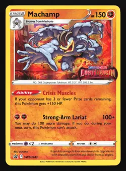 Pokemon Machamp SWSH243 Lost Origin Prerelease Holo Black Star Promo LP - Image 1