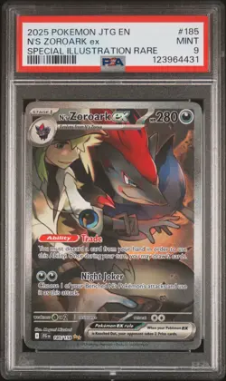 2025 POKEMON JTG EN-JOURNEY TOGETHER #185 N'S ZOROARK EX PSA 9 - Image 1
