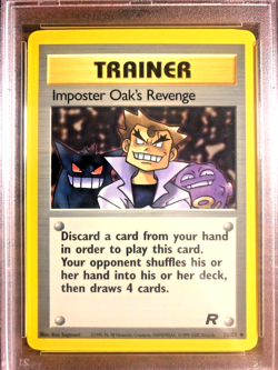 Imposter Oak's Revenge Uncommon #76 - PSA NM-MT 8 - Team Rocket - Pokemon TCG - Image 2
