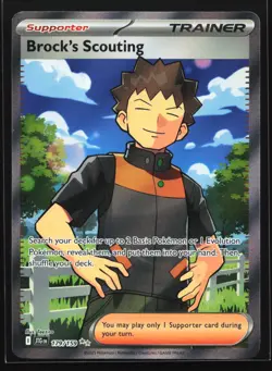Pokemon Brock's Scouting 179/159 Surging Sparks Ultra Rare Full Art Holo NM - Image 1