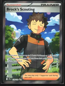 Pokemon Brock's Scouting 179/159 Journey Together Ultra Rare Full Art Holo NM - Image 1