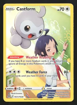 Pokemon Castform TG11 Lost Origin Trainer Gallery Ultra Rare Holo LP - Image 1