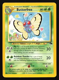Pokemon Butterfree 9/18 WotC Southern Islands Promo LP - Image 1