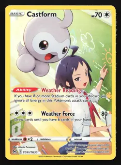 Pokemon Castform TG11 Lost Origin Trainer Gallery Ultra Rare Holo LP - Image 1