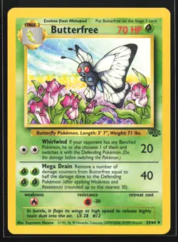 Pokemon Butterfree 33/64 WotC Jungle Unlimited Uncommon NM - Image 1