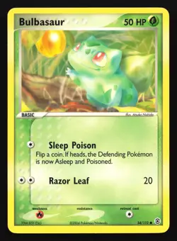 Pokemon Bulbasaur 54/112 EX FireRed & LeafGreen Regular Common - Image 1