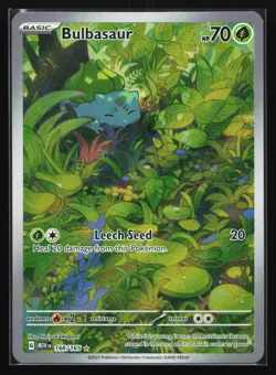 Pokemon Bulbasaur 166/165 Scarlet Violet 151 Illustration Rare Full Art Holo NM - Image 1