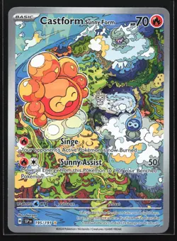 Pokemon Castform Sunny Form 195/191 Surging Sparks Illustration Rare Holo NM - Image 1