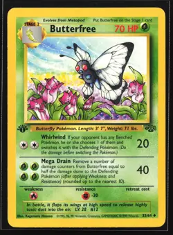 Pokemon Butterfree 33/64 WotC Jungle 1st Edition Uncommon NM - Image 1