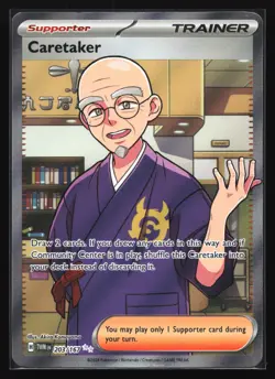 Pokemon Caretaker 203/167 Twilight Masquerade Ultra Rare Holo NM - Image 1