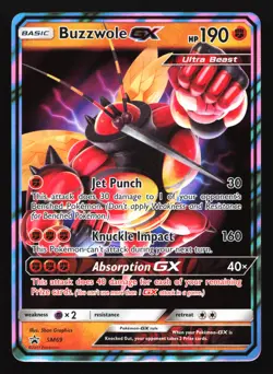 Pokemon Buzzwole GX SM69 Sun & Moon Holo Black Star Promo LP - Image 1