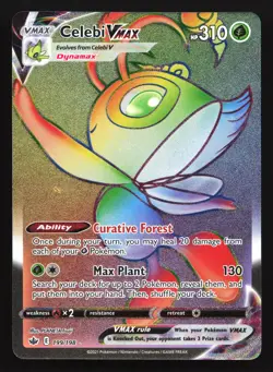 Pokemon Celebi VMAX 199/198 Chilling Reign Rainbow Secret Rare Holo LP - Image 1