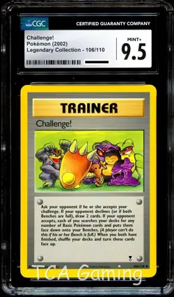 CGC 9.5 MINT+ Challenge! 106/110 Legendary Collection Pokemon Card - Image 1