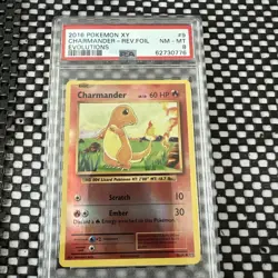 Charmander - 9/108 - Evolutions - PSA 8 - Reverse Holo - Pokemon Card - Image 1
