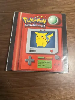 Vintage 1999 Pokemon 3-Ring Pikachu Binder With Cards - Image 1