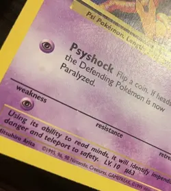 Abra 43/102 Original Vintage Pokemon Common Card TCG Psychic Base Set - Image 4