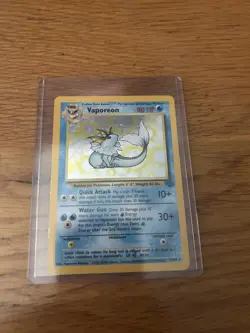 Pokemon TCG Vaporeon - Jungle Set 12/64 Rare Holo Vintage Card WOTC 1999 - Image 1