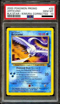 PSA 10 GEM MINT Articuno # 22 CORRECTED WOTC Black Star Promo Pokemon Card - Image 2