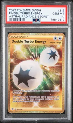 2022 POKEMON SWORD & SHIELD ASTRAL RADIANCE FULL ART/DOUBLE TURBO ENERGY PSA 10 - Image 1