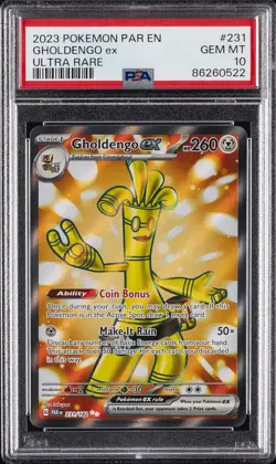 2023 POKEMON PAR EN-PARADOX RIFT ULTRA RARE #231 GHOLDENGO EX PSA 10 - Image 1