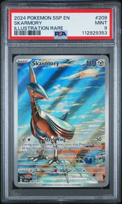 2024 POKEMON SSP EN-SURGING SPARKS ILLUSTRATION RARE #209 SKARMORY PSA 9 - Image 1