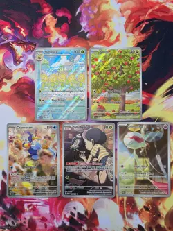 Pokemon Twilight Masquerade Illustration Rare Lot X5 NM Sunflora 169/167 Applin - Image 2
