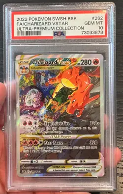2022 POKEMON SWSH BLACK STAR PROMO #262 FULL ART/CHARIZARD VSTAR PSA 10 - Image 1