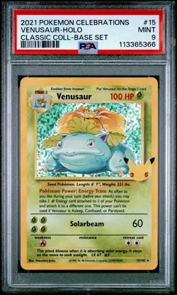 2021 POKEMON CELEBRATIONS CLASSIC COLLECTION #15 VENUSAUR-HOLO PSA 9 - Image 1