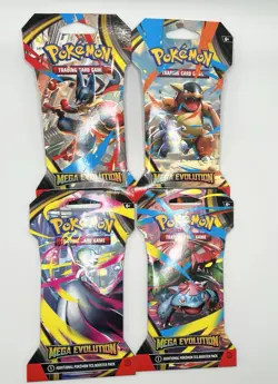 Pokemon Mega Evolutions Sleeved Booster Packs - 4 Full Art Set Collection Sealed - Image 2