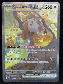 2024 Pokemon TCG Bloodmoon Ursaluna ex #216/167 SV06 Twilight Masquerade Holo LP - Image 1