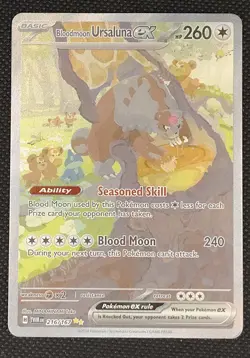 2024 Pokemon TCG Bloodmoon Ursaluna ex #216/167 SV06 Twilight Masquerade Holo LP - Image 2