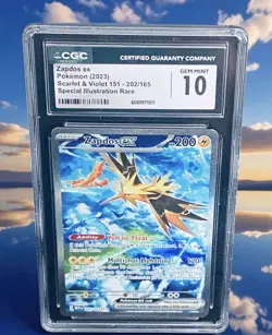 Pokemon Zapdos Ex 202/165 CGC Gem Mint 10/ Scarlet & Violet 151 🔥🔥 - Image 1