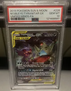 Pokemon Mega Sableye Tyranitar GX 226/236 Unfied Minds Full Art Tag Team PSA 10 - Image 1