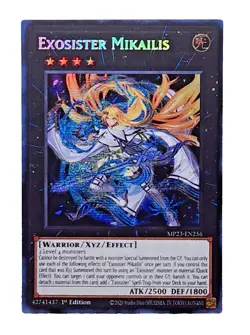 YUGIOH Exosister Mikailis MP23-EN256 1st edition Prismatic Secret Rare NM - Image 1