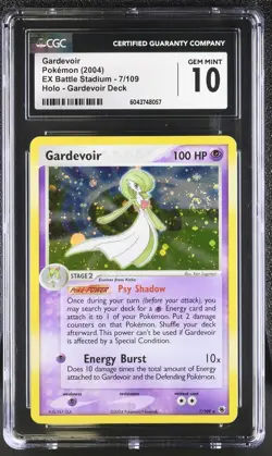 CGC 10 GEM MINT Gardevoir EX Battle Stadium 7/109 Holo SWIRL Pokemon Card - Image 1
