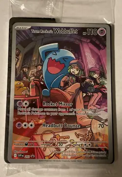 Sealed Pokemon Team Rocket's Wobbuffet 203 Promo SV Scarlet & Violet Rare Card - Image 1