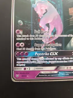 Pokemon Mewtwo GX TCG Shining Legends Holo Card 78/73 Lightly Played - Image 3