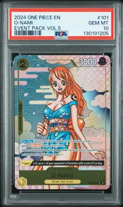 2024 ONE PIECE OP06 101 EVENT PACK VOL 5 O-NAMI PROMO CARD PSA 10 GEM MINT - Image 1