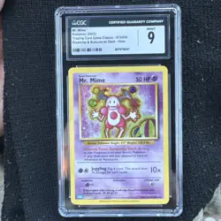 Pokemon TCG Mr. Mime Holo Rare Card 013/034 Classic Collection CGC 9 Mint - Image 1