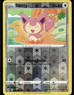 Pokemon Skitty 210/264 Fusion Strike Reverse Holo Common 3 Card Lot - Image 1
