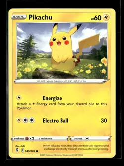 Pokemon Pikachu 049/203 Evolving Skies Non Holo Common 3 Card Lot - Image 1