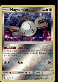 Pokemon Magnemite 81/156 Ultra Prism Reverse Holo Common 4 Card Lot - Image 1